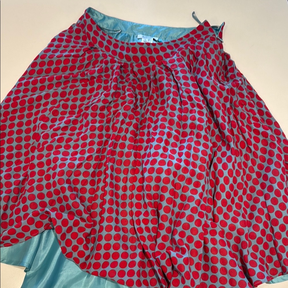 Moschino- Red Polka Dot Skirt- length just above knees on 5’9” size 6 !